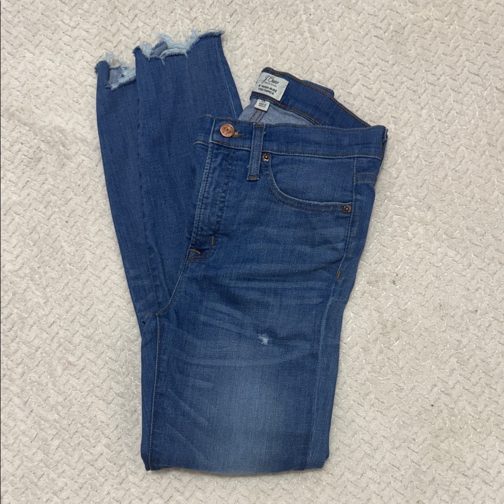 J. Crew High-Rise Toothpick Jeans in Blue